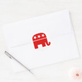Republican Elephant Round Sticker (Envelop)