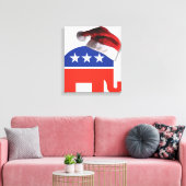 Republican Elephant Santa Claus Canvas Afdruk (Insitu (Woonkamer))