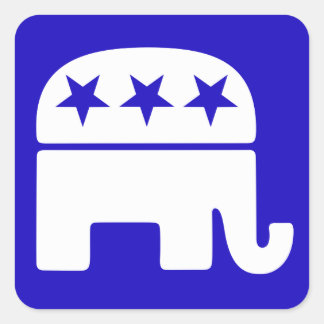 Republican Elephant Square Sticker