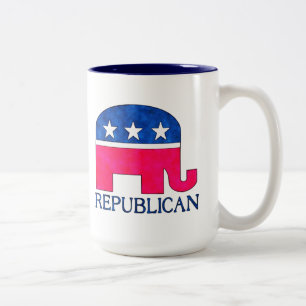 REPUBLICAN ELEPHANT TWEEKLEURIGE KOFFIEMOK