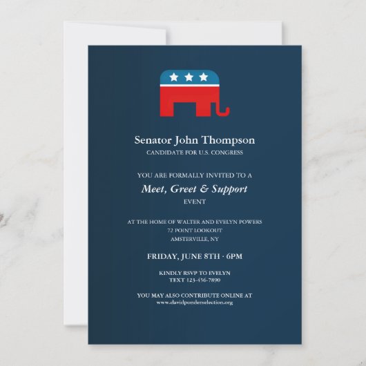 Republican Fundraising Invitations Kaart (Voorkant)