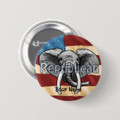Republican Grey Elephant pin Ronde Button 5,7 Cm (Voorkant /achterkant)