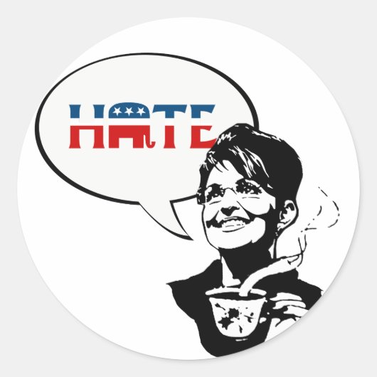 REPUBLICAN HATE RONDE STICKER (Voorkant)