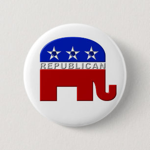 Republican-olifant Ronde Button 5,7 Cm