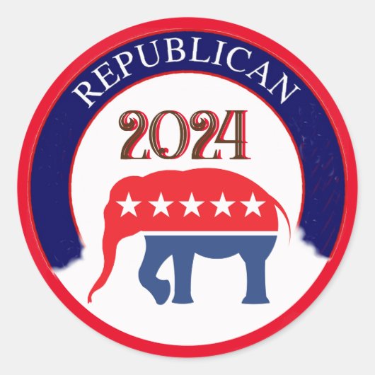 Republican Party 2024 Classic Round Sticker (Voorkant)