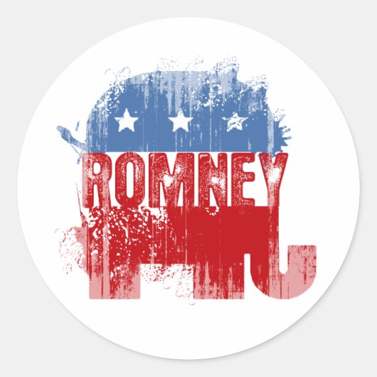 Republican ROMNEY Ronde Sticker (Voorkant)
