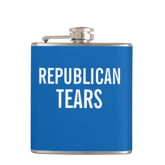 Republican Tears Democraat kleurenschema Heupfles (Voorkant)