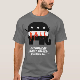 Republican Values - Greed, Angst en Hate T-shirt