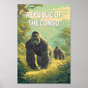 Republiek Congo Illustratie Reis Kunst Poster
