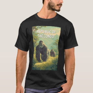 Republiek Congo Illustratie Reis Kunst T-shirt