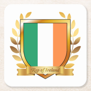 Republiek Ierland Vlag Schild Vierkante Kartonnen Onderzetter