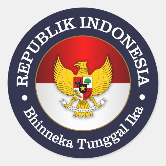 Republiek Indonesië Ronde Sticker (Voorkant)