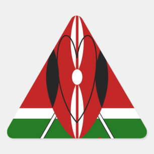 Republiek Kenia Nationale Vlag Zwart rood groen Ar Driehoek Sticker