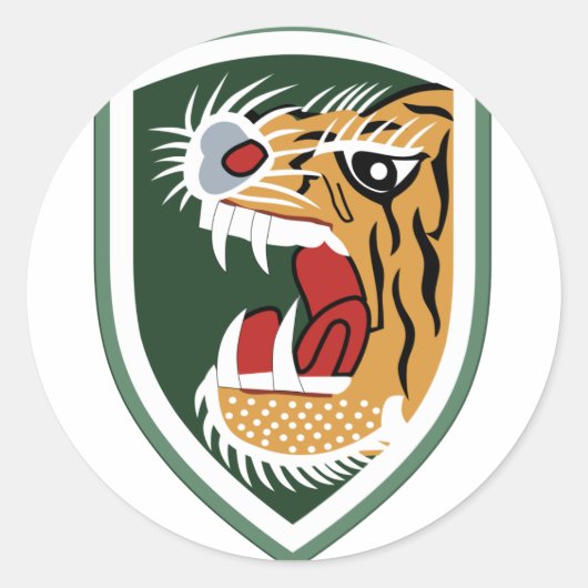 REPUBLIEK KOREA TIGER DIVISION MILITAIRE PATCH RONDE STICKER (Voorkant)