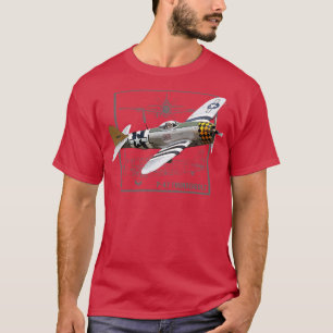 Republiek P47 Thunderbolt WW2 gevechtsvliegtuig T-shirt