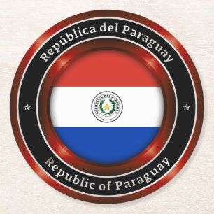 Republiek Paraguay Ronde Kartonnen Onderzetter