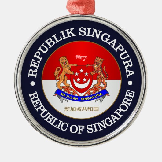 Republiek Singapore Metalen Ornament (Voorkant)