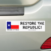 Republiek Texas - HERSTEL DE REPUBLIEK! Bumpersticker (Op auto)