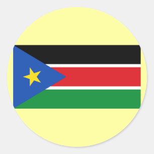 Republiek Zuid-Soedan Vlag op Tshirts en geschenke Ronde Sticker