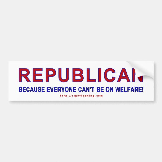 Republikein omdat... bumpersticker (Voorkant)
