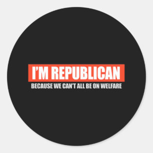 REPUBLIKEIN - OMDAT WE NIET ALLEMAAL OP T-S KUNNEN RONDE STICKER