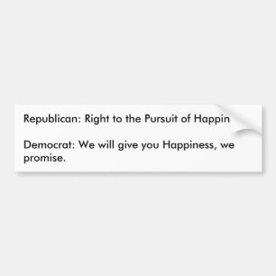 Republikein versus Democraat, geluk Bumpersticker