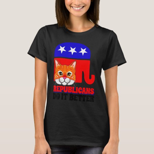 Republikeinen Doen Het Beter Kat Politiek VS Ameri T-shirt (Voorkant)