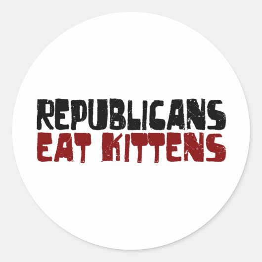 Republikeinen eten Kittens Ronde Sticker (Voorkant)