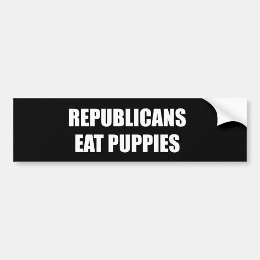 Republikeinen eten puppies bumpersticker (Voorkant)
