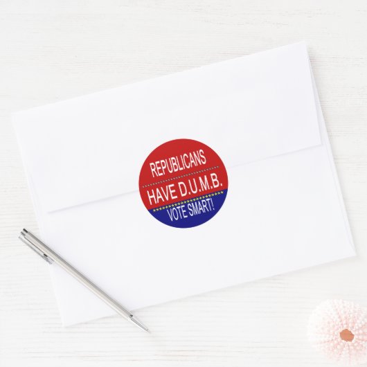 Republikeinen hebben D.U.M.B. Ronde Sticker (Envelop)