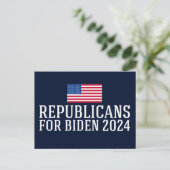 Republikeinen voor Biden 2024 Briefkaart (Staand voorkant)