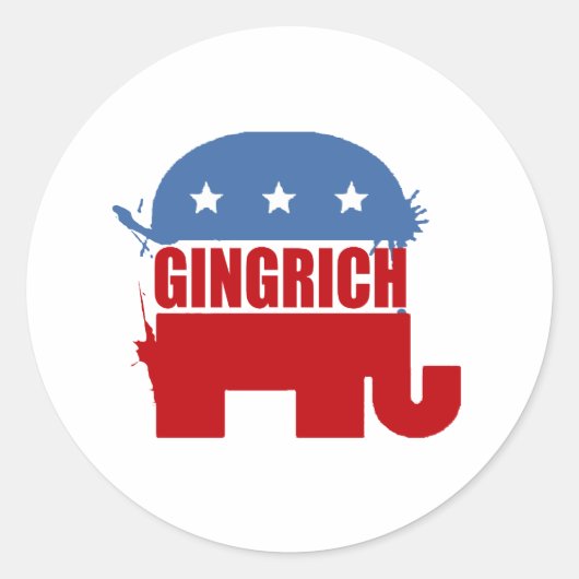Republikeinen voor Gingrich Ronde Sticker (Voorkant)