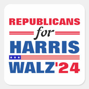 Republikeinen voor Harris Walz Red Blue Vierkante Sticker