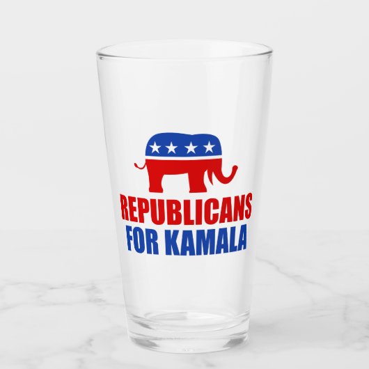 Republikeinen voor Kamala Harris Elephant Glas (Voorkant)