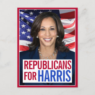 Republikeinen voor Kamala Harris President Foto 20 Briefkaart