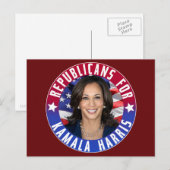 Republikeinen voor Kamala Harris President Foto 20 Briefkaart (Voorkant / Achterkant)