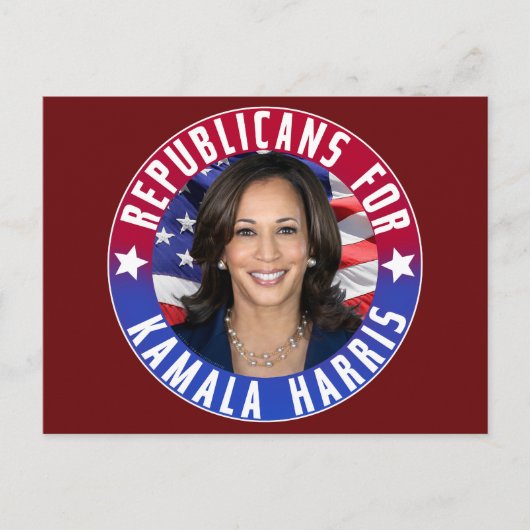 Republikeinen voor Kamala Harris President Foto 20 Briefkaart (Voorkant)