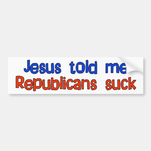 Republikeinen zijn waardeloos bumpersticker (Voorkant)