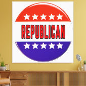 Republikeins Button Canvas Afdruk (Insitu (Woonkamer))