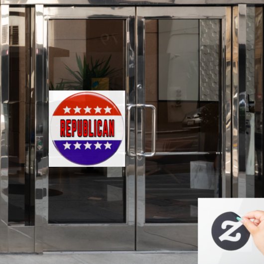 Republikeins Button Raamsticker (Kantoordeur)