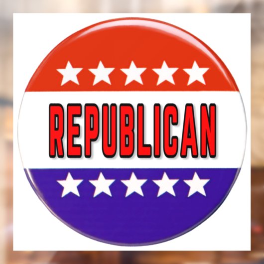 Republikeins Button Raamsticker (Vel 2)