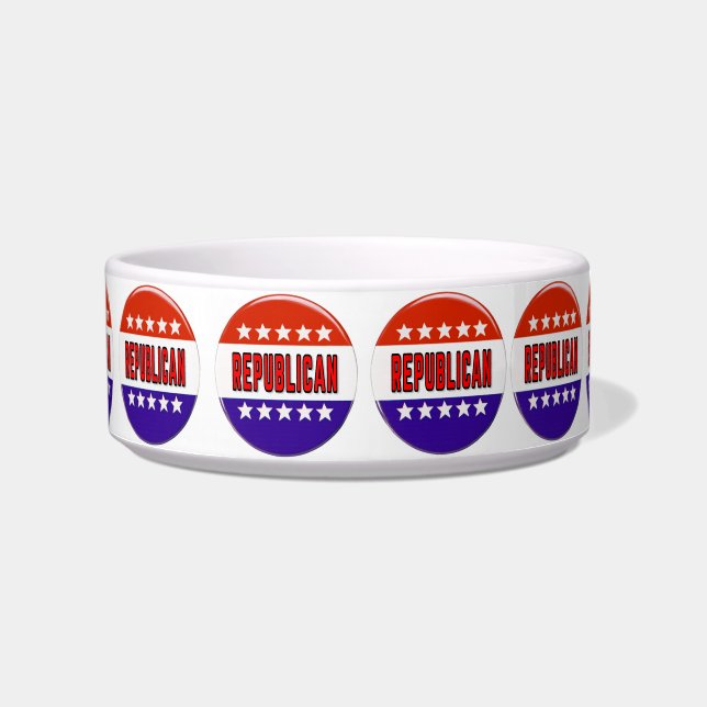 Republikeins Button Voerbakje (Voorkant)