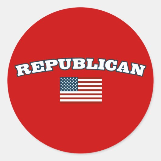 Republikeinse Amerikaanse vlag Ronde Sticker (Voorkant)