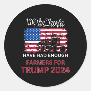 Republikeinse boeren voor Trump 2024 Wij het volk Ronde Sticker