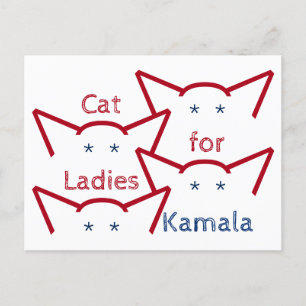 Republikeinse Cat Ladies voor Kamala Harris Ears A Briefkaart
