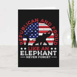 Republikeinse en trotse olifant Amerikaanse vlag k Kaart