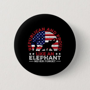 Republikeinse En Trotse Olifant Amerikaanse Vlag S Ronde Button 5,7 Cm