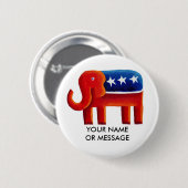 Republikeinse olifant aangepaste naam of bericht ronde button 5,7 cm (Voorkant /achterkant)