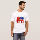 Republikeinse olifant aangepaste naam of bericht t-shirt (Voorkant volledig)