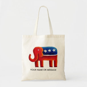 Republikeinse olifant aangepaste naam of bericht tote bag